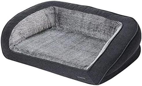 Snooza Ortho Sofa Faux Fur Plush Foam Base Dog Bed Chinchilla Medium