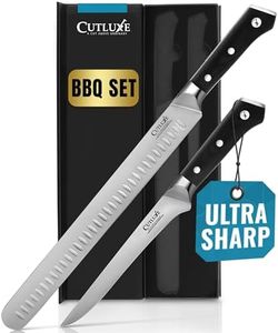 Cutluxe BBQ Carving Knife Set – Brisket Slicing Knife and Boning Knife for Meat Cutting – Professional Knife with Razor Sharp German Steel, Full Tang, Ergonomic Handles – Artisan Series