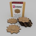 PICRAZEE MDF DIY Cutouts Lotus (12 pcs) Plain MDF Blank Cutouts for DIY, Artwork, Decoupage, Resin Art, Craft Project, Home Office Festive Décor (5.5mm Thick) (C9)