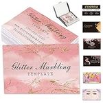 Custom Business Cards Customize with Logo QR Code Personalized Glitter Marbling Cards 1000 500 200 100 for Small Business, Double-Sided Printing