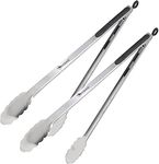 Kona Premium Stainless-Steel Locking Grill Tongs [Set of 2] 18 inch, Sturdy, Heavy Duty Tongs - Great for Cooking, Grilling, and Barbecue (BBQ)