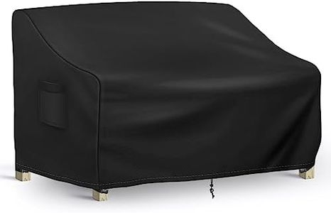 Richwon Patio Loveseat Cover Waterproof, 2-Seater Outdoor loveseat Cover, Patio Furniture Covers with Air Vent and Handles, 54W x 37D x 35H Inches, Black