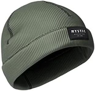 Mystic Watersports - Surf Kitesurf & Windsurfing 2mm Neoprene Wetsuit Beanie Hat - Dark Olive - Flatlock Stitching