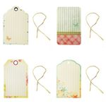 Wrapables Flowers Printing Tag for Scrapbooking, Set of 24