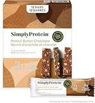 Simply Protein Peanut Butter Chocolate Protein Bars, Gluten Free, Vegan, High Protein Snacks, 12 Count