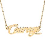 Huan XUN Gold Plated Phrase Symbol Courage Necklace for Best Friends and Family Tree