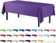 6-Pack Premium Plastic Tablecloth 54in. x 108in. Rectangle Plastic Table Cover - Purple