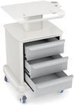 Mobile Ultrasound Cart for Ultrasound Imaging Scanner Hospital Trolley Cart Beauty Medical Storage Trolley Cart 110LBS Load with 4 Universal Wheels 3 Drawers for Bedroom Office Dentistry