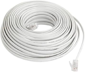 uxcell Flexible RJ11 6P2C Telephone Extenstion Cable 20M Long White