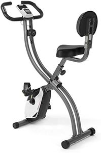 Ultrasport F-Bike 200B, vélo d'entraînement, vélo d'appartement pliable, avec dossier, ordinateur d'entraînement LCD,poids maximum 110 kg,mesure fréquence Cardiaque,8 niveaux résistance, Noir/Argent
