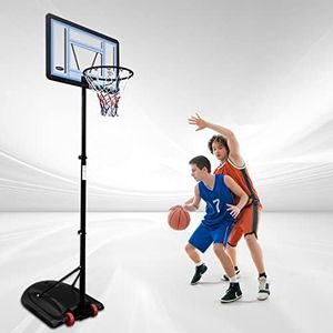 Genki Portable Basketball Hoop Stand System 1.7-2.3m Height Adjustable Net Ring Backboard Rim w/Wheels