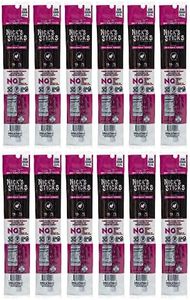 Nick's Sticks Spicy Free Range Turkey Snack Sticks | Made in the USA | Gluten Free | Paleo, Keto, Whole30 Approved | No Soy, Antibiotics or Hormones (12 – 1.7oz. Packs of 2 Sticks)