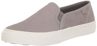 Keds Women's Double Decker Slip on Sneaker, Grey Houndstooth Suede, 6 UK