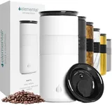 Elemental Artisan Insulated Tumbler, Triple Wall Coffee Travel Tumbler, Reusable Stainless Steel Coffee Tumbler with Ceramic Lid, Thermal Coffee Cups for Hot (6 Hrs) & Cold (18 Hrs) 16oz - Matte White