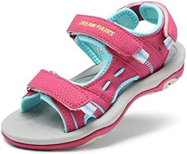 DREAM PAIRS Unisex-Child 170891_K Fashion Athletic Sandal Rose Red - 5 Big Kid