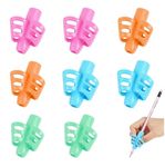 Vicloon Pencil Grips, 8pcs Soft Silicone Handwriting Grip, Pencil Grips for Children for Left & Right Handed Kids Ergonomic Posture Correction Writing Aid Hollow Ventilation Design