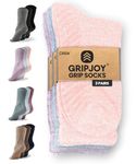 Gripjoy Grip Socks Non Slip Socks for Women Men | Non Skid Hospital Socks – 3 pk