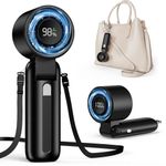 Fcsih Handheld Fan, 100-Speed Portable Mini Fan with 12800 RPM Strong Airflow, Foldable 4-in-1 Personal Fan for Travel, Beach & Office, USB-C Rechargeable, Lightweight & Quiet (Black)