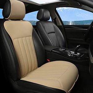Black Panther Cojin Asiento Coche, Fundas Asiento Conductor,Cuatro Estaciones Universal Antideslizante Protector Asiento Delanterocon Respaldo(1PC-Beige)