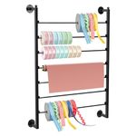 ikare Ribbon Storage Organizer,Wall Mounted Ribbon Organizer,Wrapping Paper Rack,7-Layer Metal Ribbon Storage for Craft Room,Flower Shop,Gift Wrapping Paper