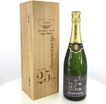 25th Wedding Anniversary Personalised 75cl Bottle of Champagne Presented in an engraved Wooden Box [CHAM007]