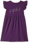 T2F Girl's Cotton A-Line Knee-Length Casual Dress (GLS-DRZ-06_Purple