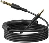 Fusion A70 Headphones Audio Cable-6.35mm 1/4" Male to 3.5mm 1/8" Male TRS Stereo Audio Cable Jack 6.6-9.8FT for Guitar, Laptop, Speaker and Amplifiers, Mixers, Electric Guitars, Keyboards-Black