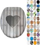 Sanilo Soft Close Toilet Seat, Wide Choice of New Toilet Seats, Stable Hinges, Easy to Mount (Wooden Heart)