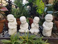 Wonderland ( set of 4 Baby Monk (Buddha statue, Monk Statue, Garden statue, Outdoor décor, Resin décor) (Feng Shui Items, Zen garden)