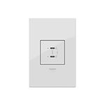 Legrand adorne Ultra-Fast Plus Power Delivery USB Type-C/C Outlet (with Matching Wall Plate, White, 1)