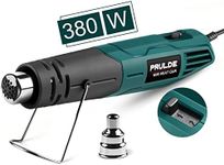 PRULDE Mini Heat Gun, 380W 2-Temp 480°F-850°F (250°C-450°C) Fast Heat Hot Air Gun with 6.56Ft Cord & Reflector Nozzle for Crafting, Vinyl Wrap, Embossing, Shrink Tubing/Wrapping, Epoxy Resin