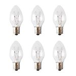 15WE12 15 Watt Light Bulbs Replacement for Scentsy - Plug in Nightlight Warmer Wax Diffuser C7 Replacement Bulbs 15W 120 Volt by Wadoy (6 Packs)