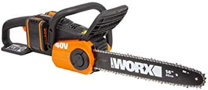 WORX WG384E 36V (40V Max) Dual Battery Cordless Brushless Chainsaw, 35 cm