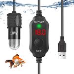 Super Mini Aquarium Heater 10W Betta Heater Small Aquarium Heater Adjustable Submersible Fish Tank Heater Turtle Heater with Digital Display Thermostat, for 1-2 Gallon Tanks