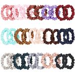 KECUCO 30Pcs Small Silk Hair Ties Satin Hair Scrunchies for Women, Satin Hair Elastics for Women, Elastics Ponytail Holders for Women Girls Hair Accessories Gift, 15 Colors (Multicolor A)