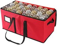 Sattiyrch Christmas Ornament Storage Box with Dual Zipper Closure - Box Contributes Slots for 128 Holiday Ornaments 3-Inch