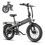 Jasion Electric Bike for Adults, 1000W Peak Motor up to 45 Max Miles Ebike, Aluminum 20'' Fat Tire Electric Bike Built-in 48V Removable Battery with 23 MPH Top Speed, EBS Folding Ebikes for Adults