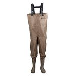 Hodgman MACKCBC13 Mackenzie Nylon and PVC Cleated Bootfoot Chest Fishing Waders, Size 13, Brown