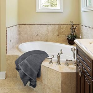 Utopia 4-Piece Bath Towel Set, Grey – Soft & Absorbent