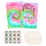 12 PCS Birthday Party Invitations with Envelopes Football Invitation Cards and Stickers for Girls Boys Kids Party Decorations Supplies