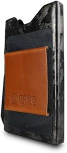 GRIP6 Forged Carbon Fiber No Loop Brown Money Band Slim Wallet for Men and Women – Minimalist Wallet with RFID-Blocking Technology – Compact Credit Card Holder for Men – Aluminum – Made in the USA