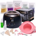 Qintora Waxing Kit for Women and Men,Wax kit for Hair Removal,Wax Pot Heater, Wax Warmer with 5 Packs of Hard Beads,Painless at Home Wax Machine with Silicone Bowl for Full Body Waxing