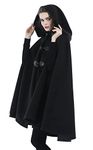 SUFCOMOU Cape Coat Women Hooded Poncho Cloak Vintage Plus Size Outwear Winter, Black, One Size