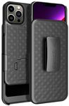 Aduro Combo Case with Kickstand & Holster for iPhone 13 Pro Max, Slim Shell & Swivel Belt Clip Holster, with Built-in Kickstand for Apple iPhone (6.7") 2021