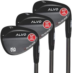 Alvo Golf - Max Forgiveness and Enhanced Spin 3 Wedge Set, 52 56 60 Degree Wedges, Gap Wedge, Sand Wedge, lob Wedge for Men, Right Hand, Premium Grip, for All Skill Levels