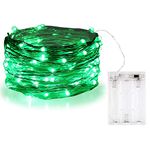 BOLWEO Battery Operated Christmas Tree String Lights,10Ft/3M 30Leds,Waterproof Decor Lights for Indoor Outdoor Home Garden Vases St Patrick's Day,Green