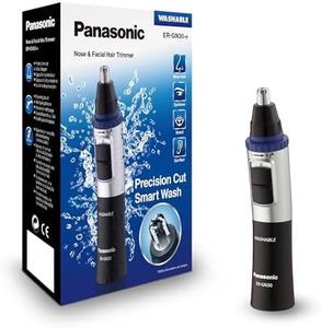 Panasonic ER-GN30 Wet & Dry Electric Facial Hair Ear and Nose Hair Trimmer for Men, Battery-Powered with 90 min operation, Black