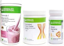 HERBALIFE Weight Loss Combo (Formula 1 Shake - Rose Kheer Flavor, Protein Powder 200G, Afresh - Ginger Flavor) Combo (750 Grams)