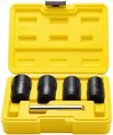 Twist Socket Set Lug Nut Remover Extractor Tool - 5 Piece Metric Bolt and Lug Nut Extractor Socket Tools