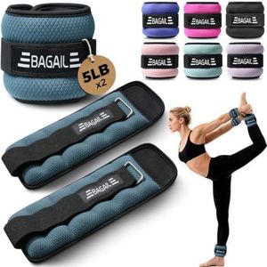 BAGAIL Ankle Wrist Weights for Women & Men, One Pair of 1/2/4/6/8/10 LBS Wearable Leg Arm Weights with Sleek Design & Secure Fit for Walking, Running, Pilates, Home Fitness & Physical Therapy - 10lb, Blue